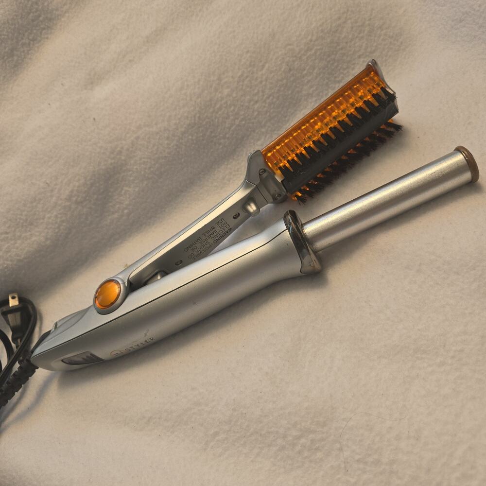 InStyler The Rotating Iron Silver Straightener Curler IS1001.1-19 1" Barrel